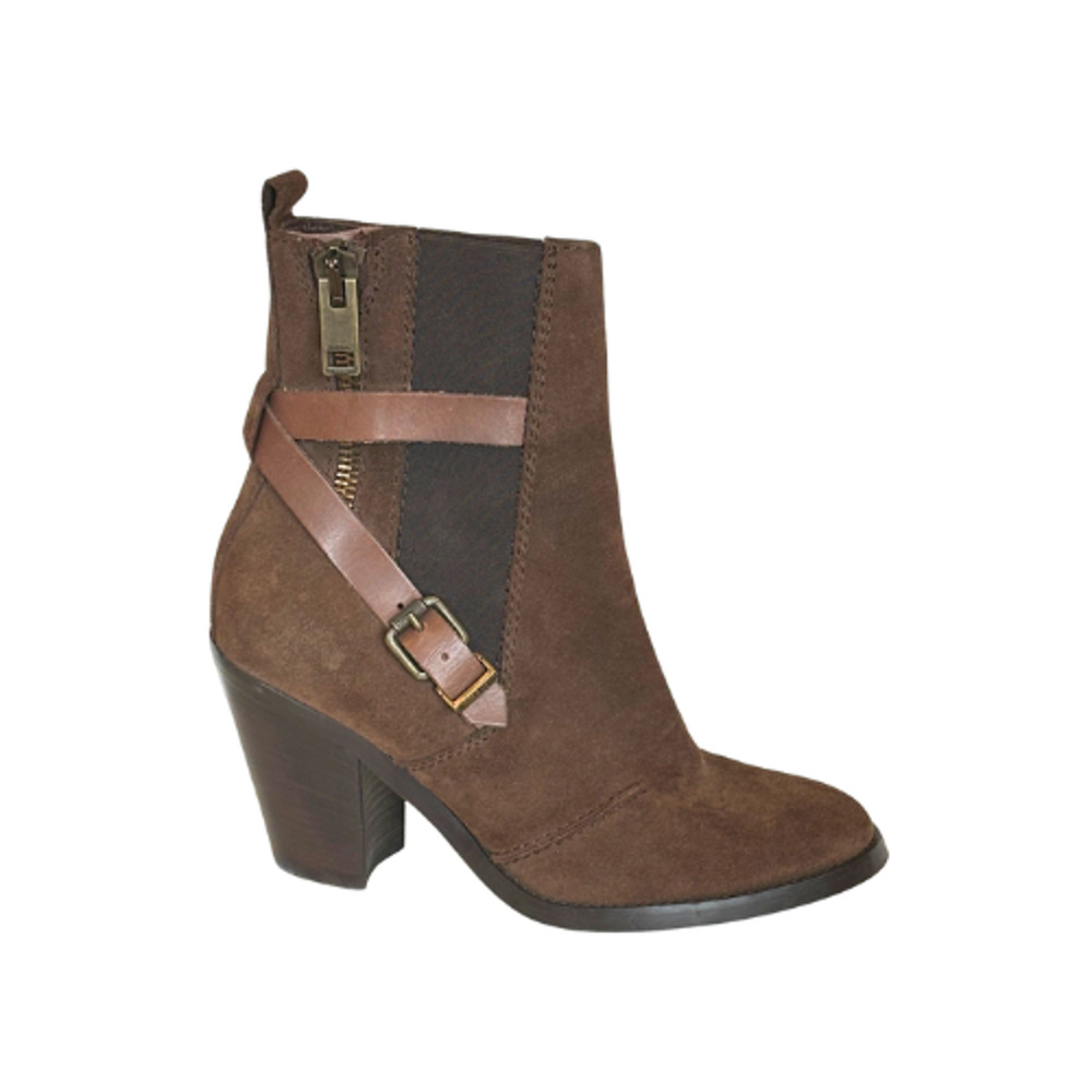 Diesel D-Kinley Dark Brown Suede Cuban Heel Boots 7/37
